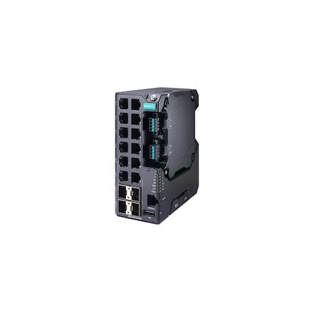 Moxa Managed Gigabit Ethernet switch with 8 10/100BaseTX ports, 4 10/100/1000BaseT EDS-4012-4GC-LV-T